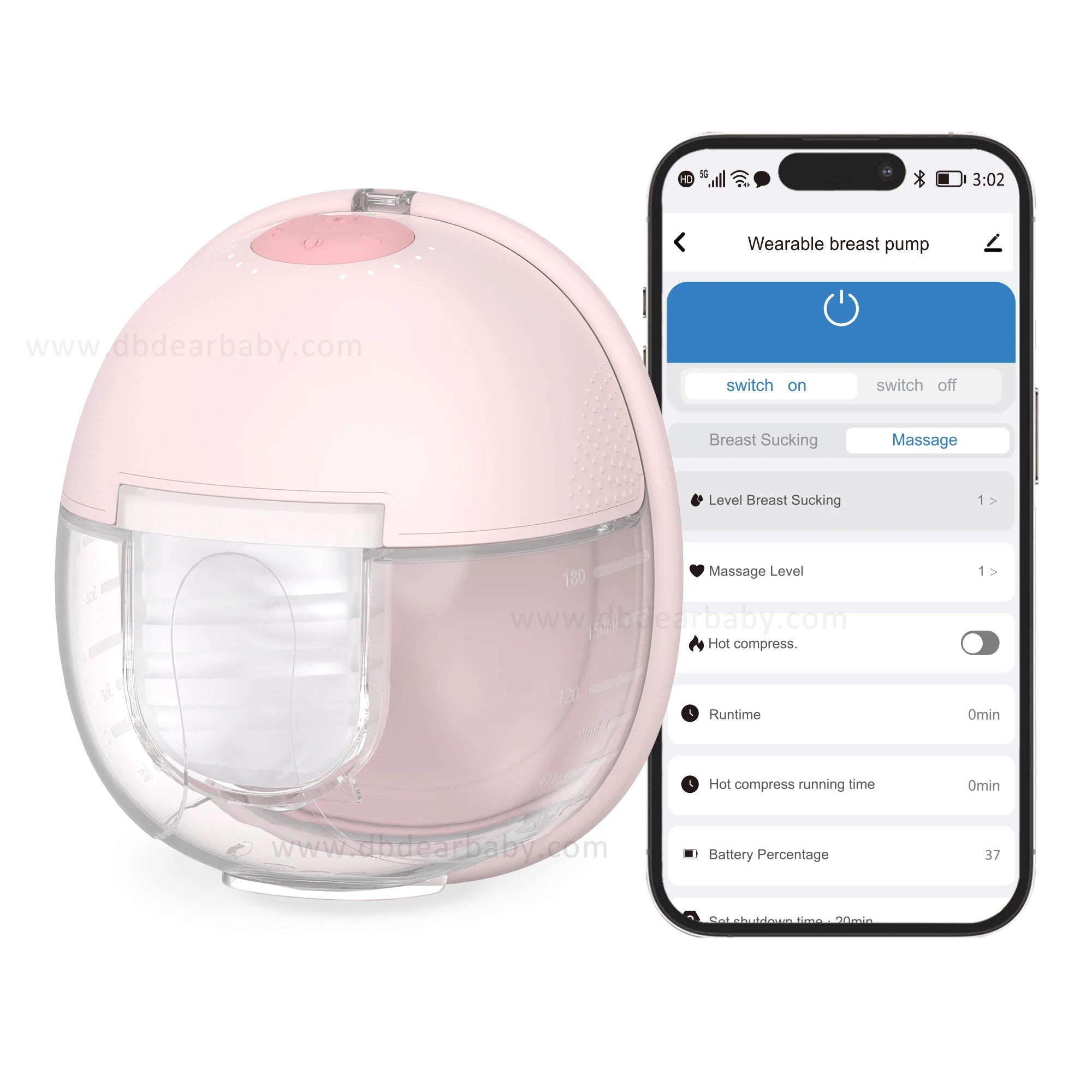 2025 Nieuwe App-Bediening Handsfree Warm Kompres Met Pompbehuizing Elektrische Draagbare Borstkolf Geluidloze Borstkolf